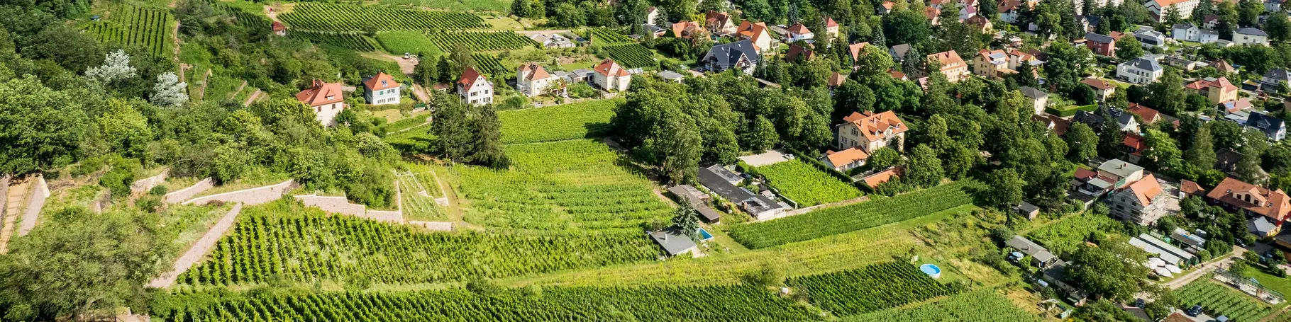 Radebeul von oben, Sachsen