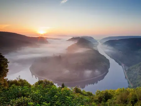 im Urlaub auf dem Bauernhof im Saarland zur Saarschleife bei Mettlach wandern