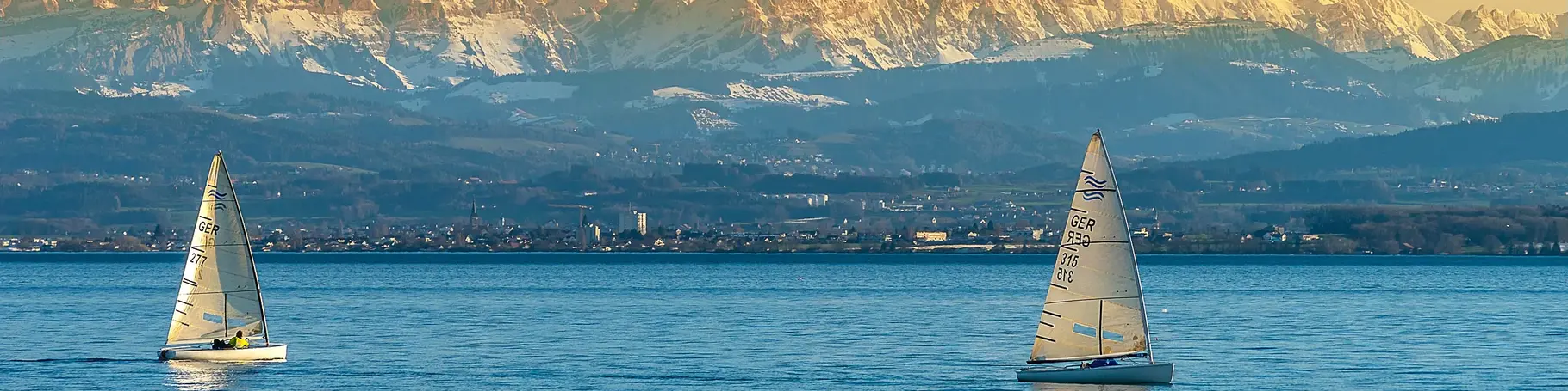 im Urlaub auf dem Bauernhof am Bodensee segeln und die Aussicht genießen