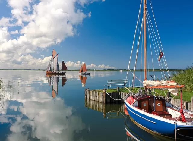 im Urlaub Fischland Darß Zingst entdecken und eine Bootsfahrt vom Hafen in Wustrow machen